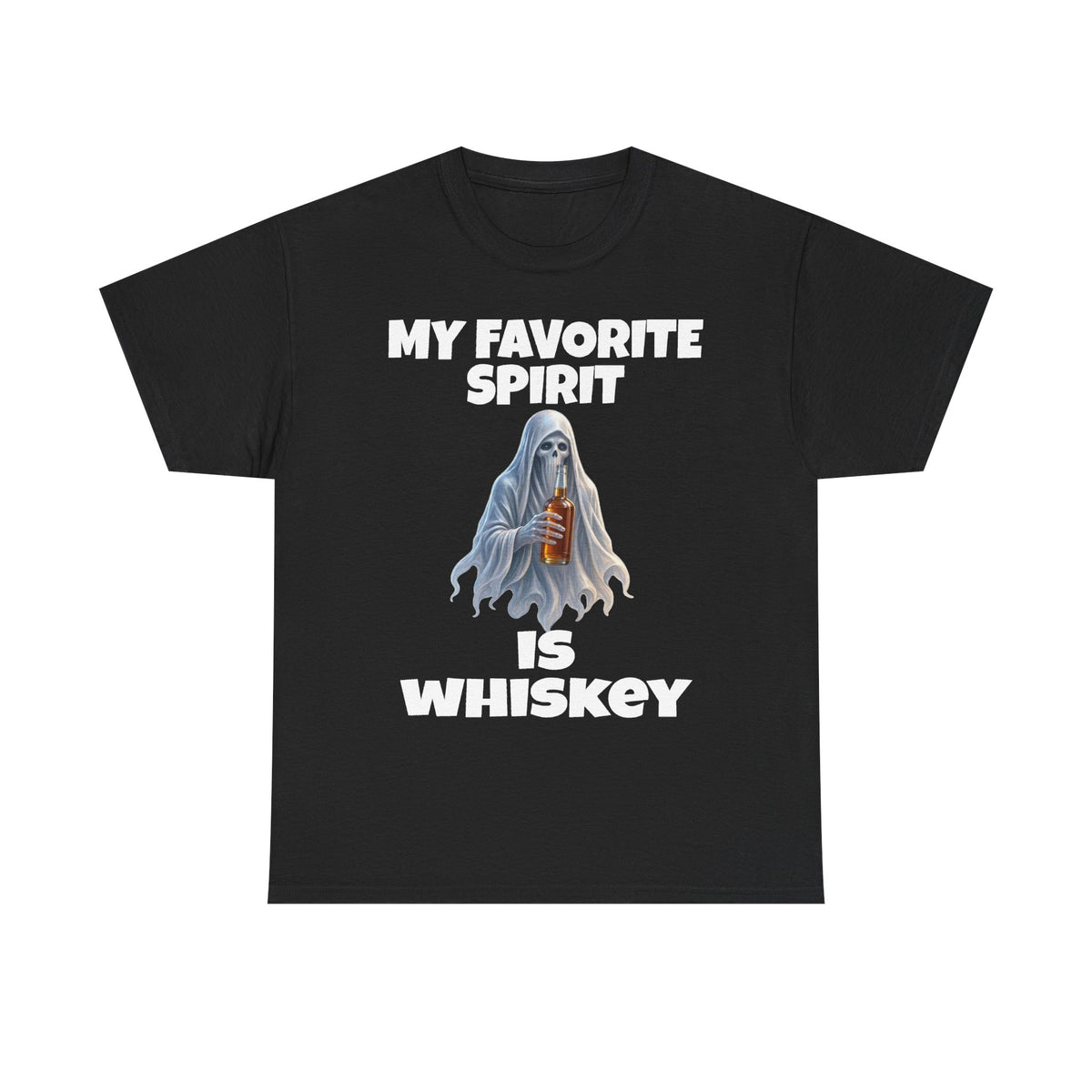 Halloween Whiskey Spirit T‑Shirt – 'My Favorite Spirit Is Whiskey' Ghost Graphic Tee