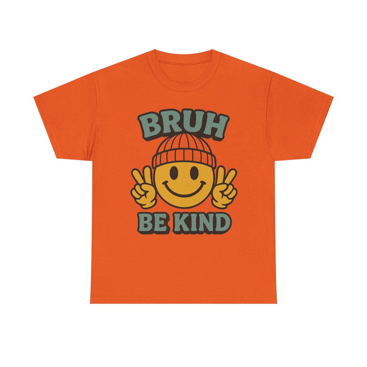 Bruh Be Kind Tee — Retro Smiley Peace Graphic T-Shirt