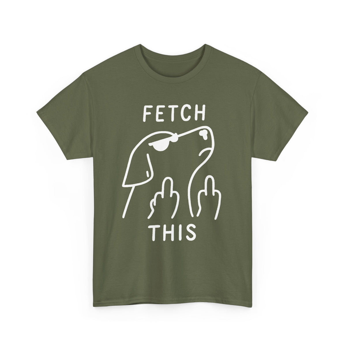 Fetch This T-Shirt - Funny Dog Graphic Tee with Middle Finger Design