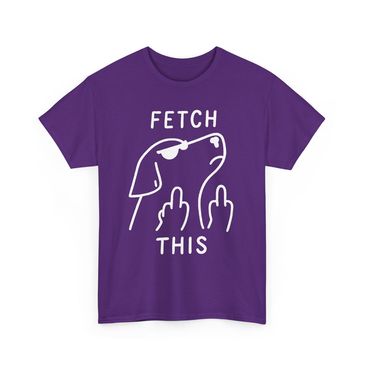 Fetch This T-Shirt - Funny Dog Graphic Tee with Middle Finger Design