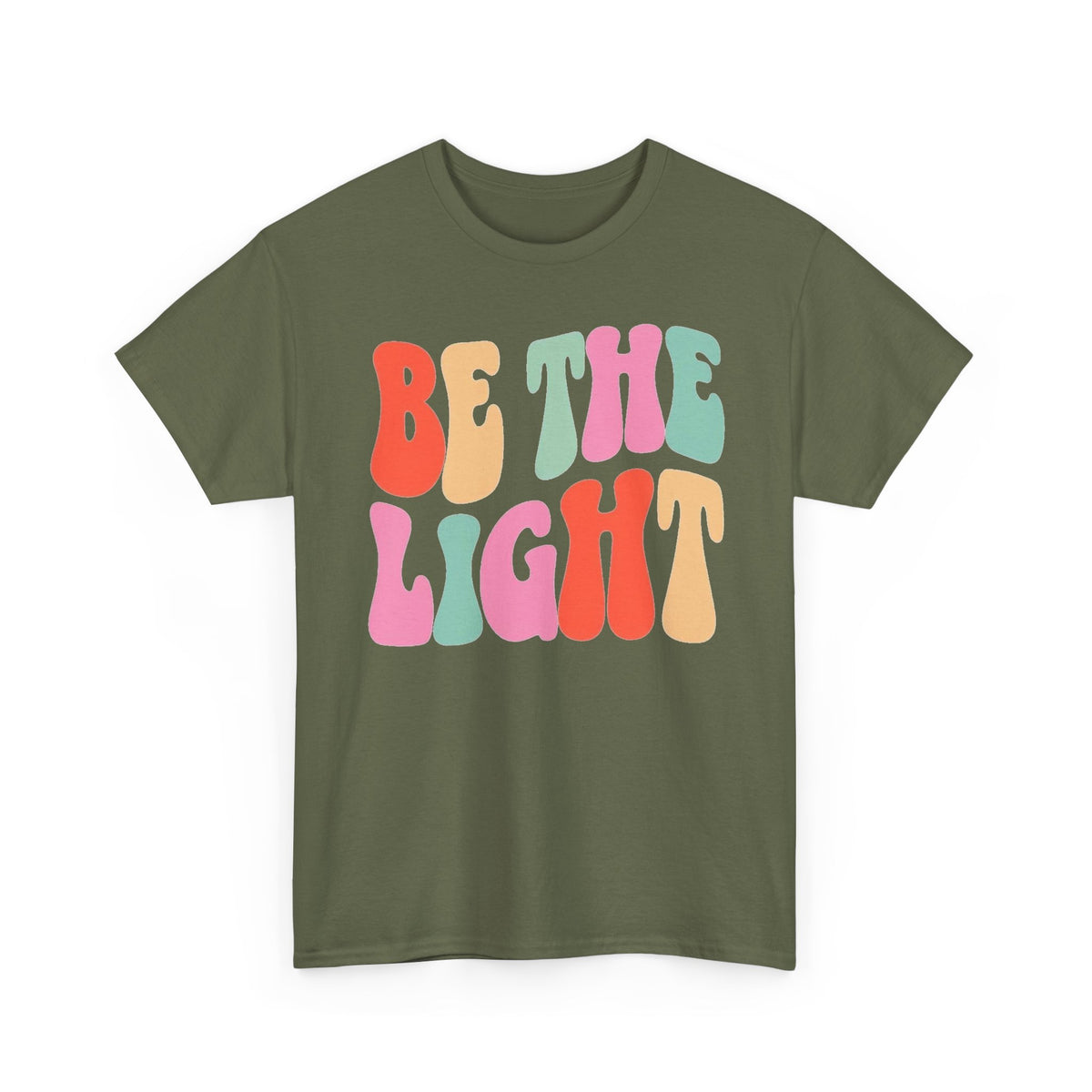 Be The Light T-Shirt — Retro Colorful Positive Message Tee