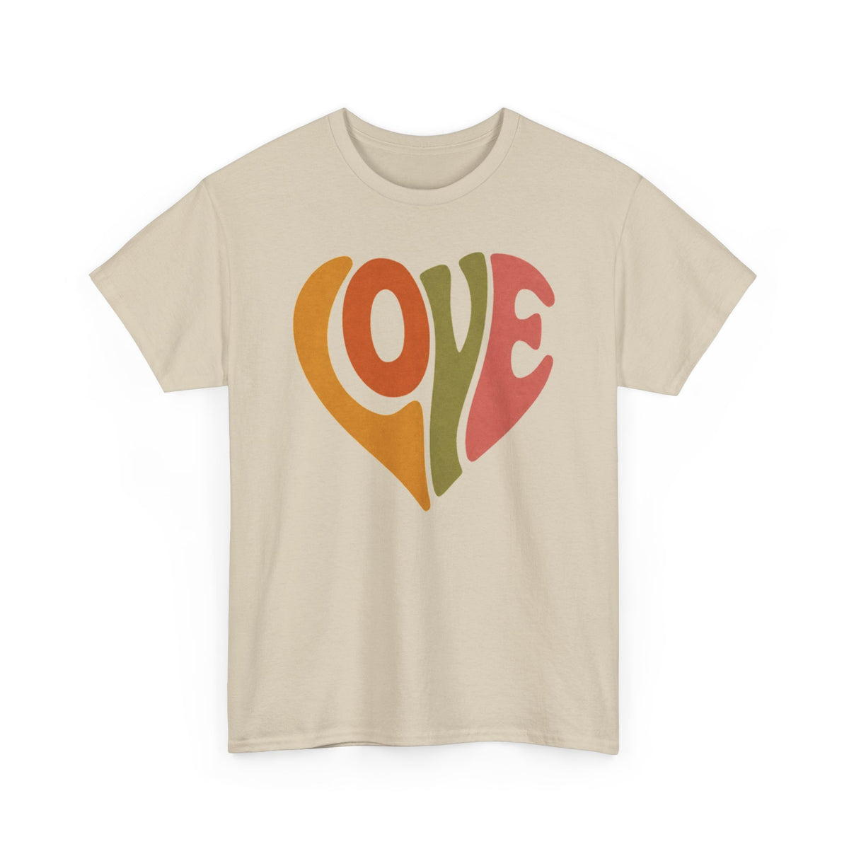 Retro Heart 'Love' T‑Shirt — 70s Vintage Vibe Graphic Tee