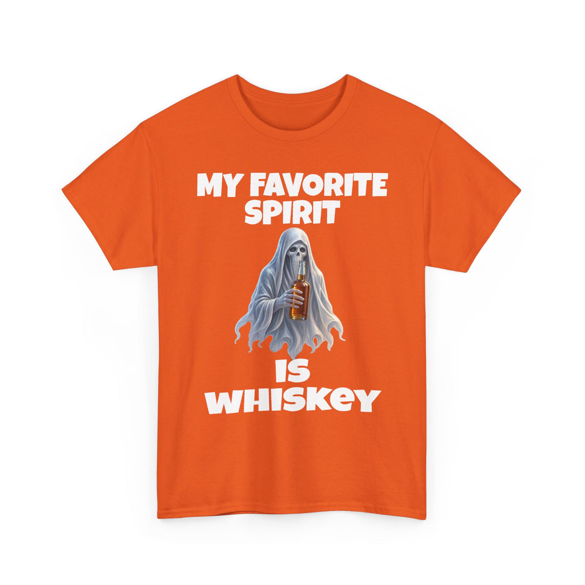 Halloween Whiskey Spirit T‑Shirt – 'My Favorite Spirit Is Whiskey' Ghost Graphic Tee