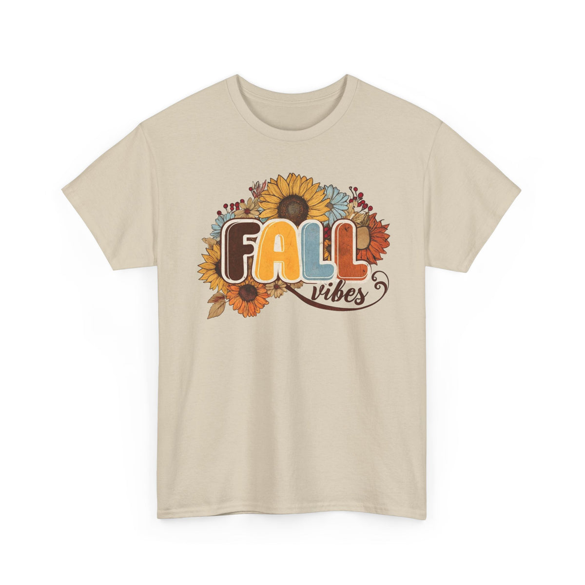Fall Vibes Tee — Floral Sunflower Autumn Graphic Shirt