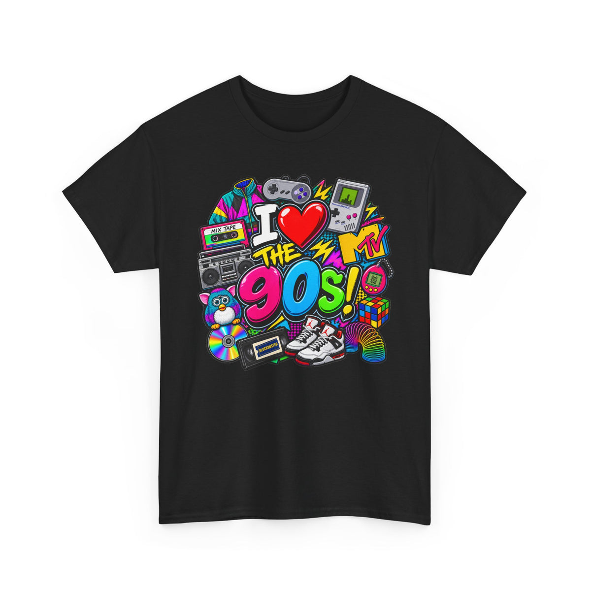 90s Retro Tee - "I  The 90s" Vintage Nostalgia Graphic Shirt