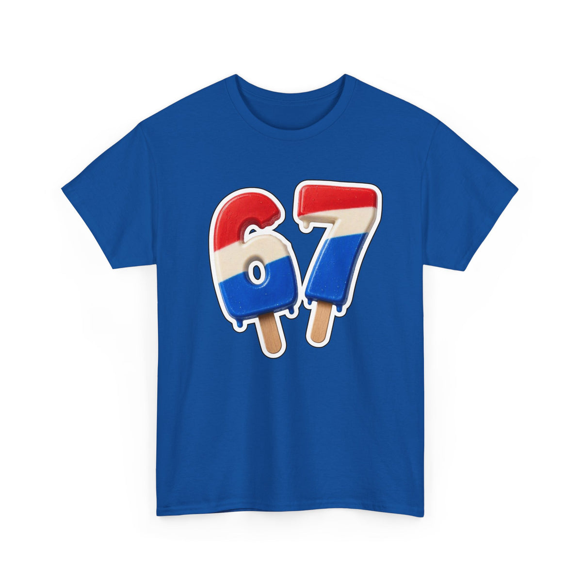 Number 87 Popsicle T-Shirt — Retro Red, White & Blue Ice Cream Graphic Tee