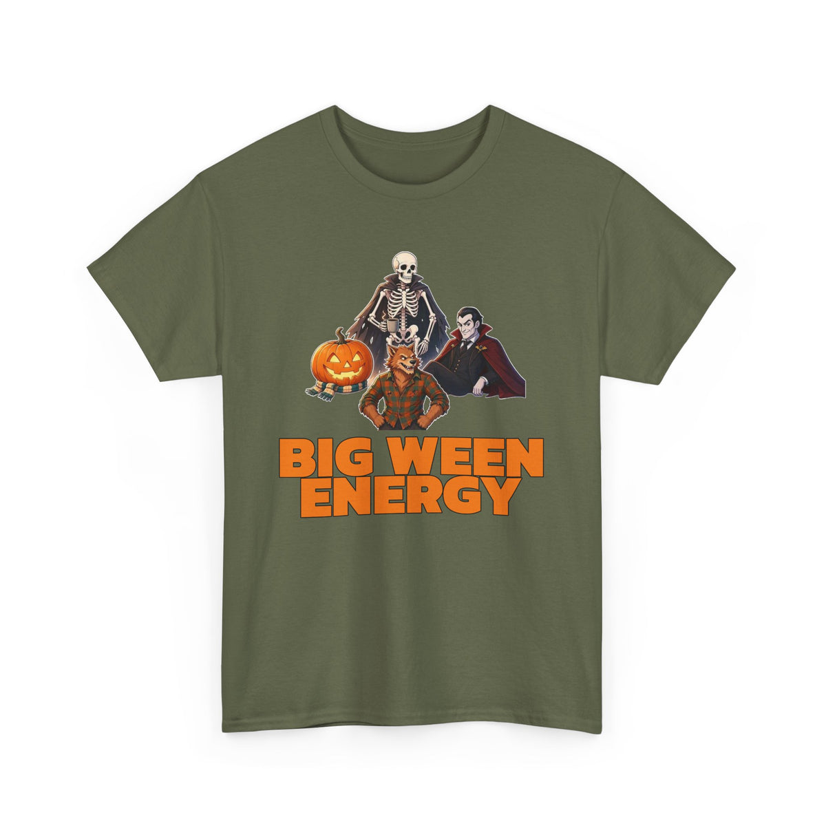 Big Ween Energy Halloween T‑Shirt — Skeleton, Pumpkin & Vampire Graphic Tee