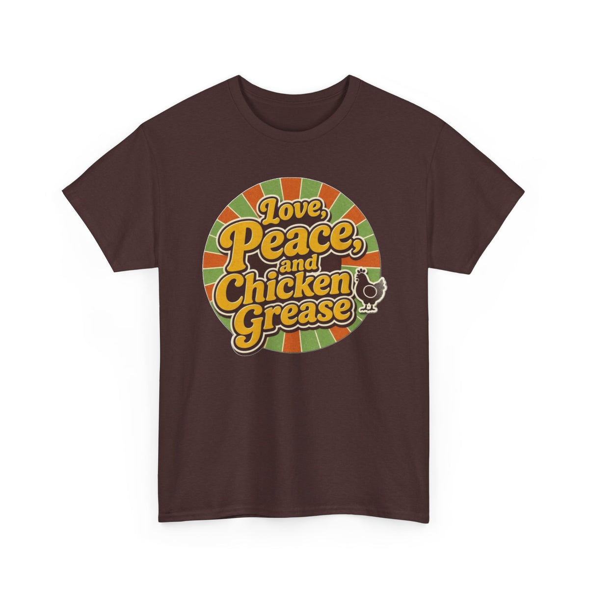 Love, Peace and Chicken Grease Retro T-Shirt