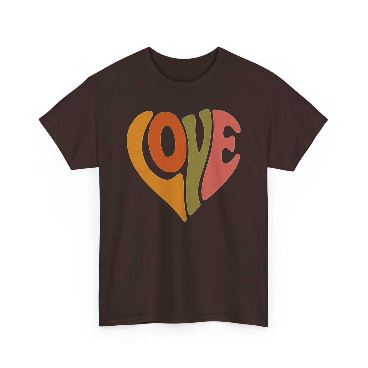 Retro Heart 'Love' T‑Shirt — 70s Vintage Vibe Graphic Tee