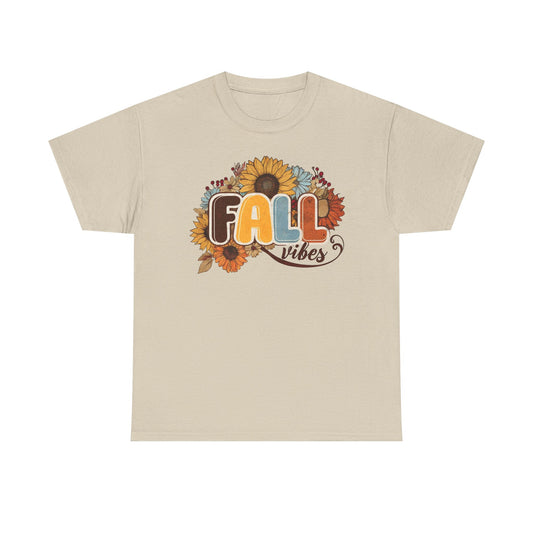 Fall Vibes Tee — Floral Sunflower Autumn Graphic Shirt