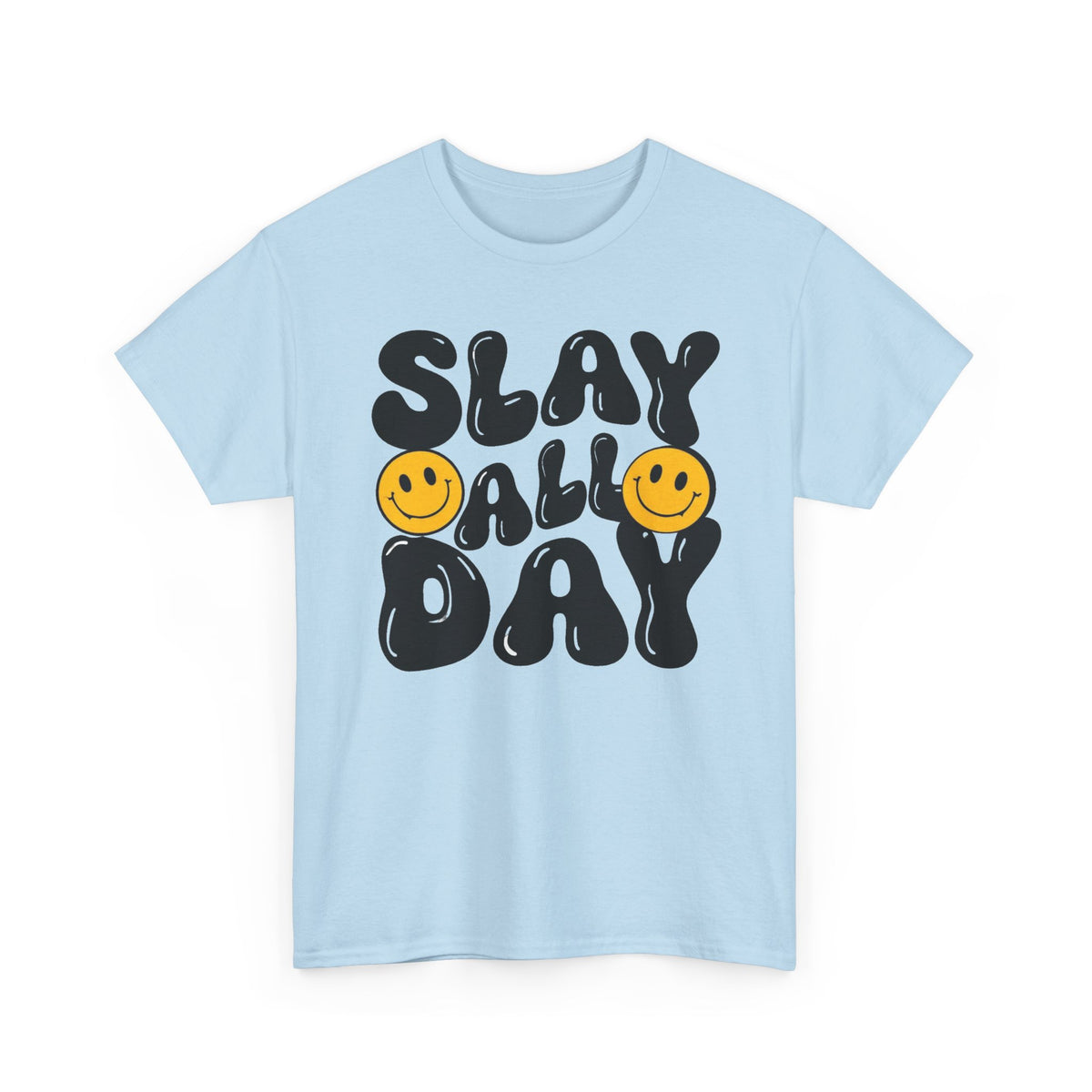 Slay All Day Graphic Tee — Retro Smiley Statement T-Shirt