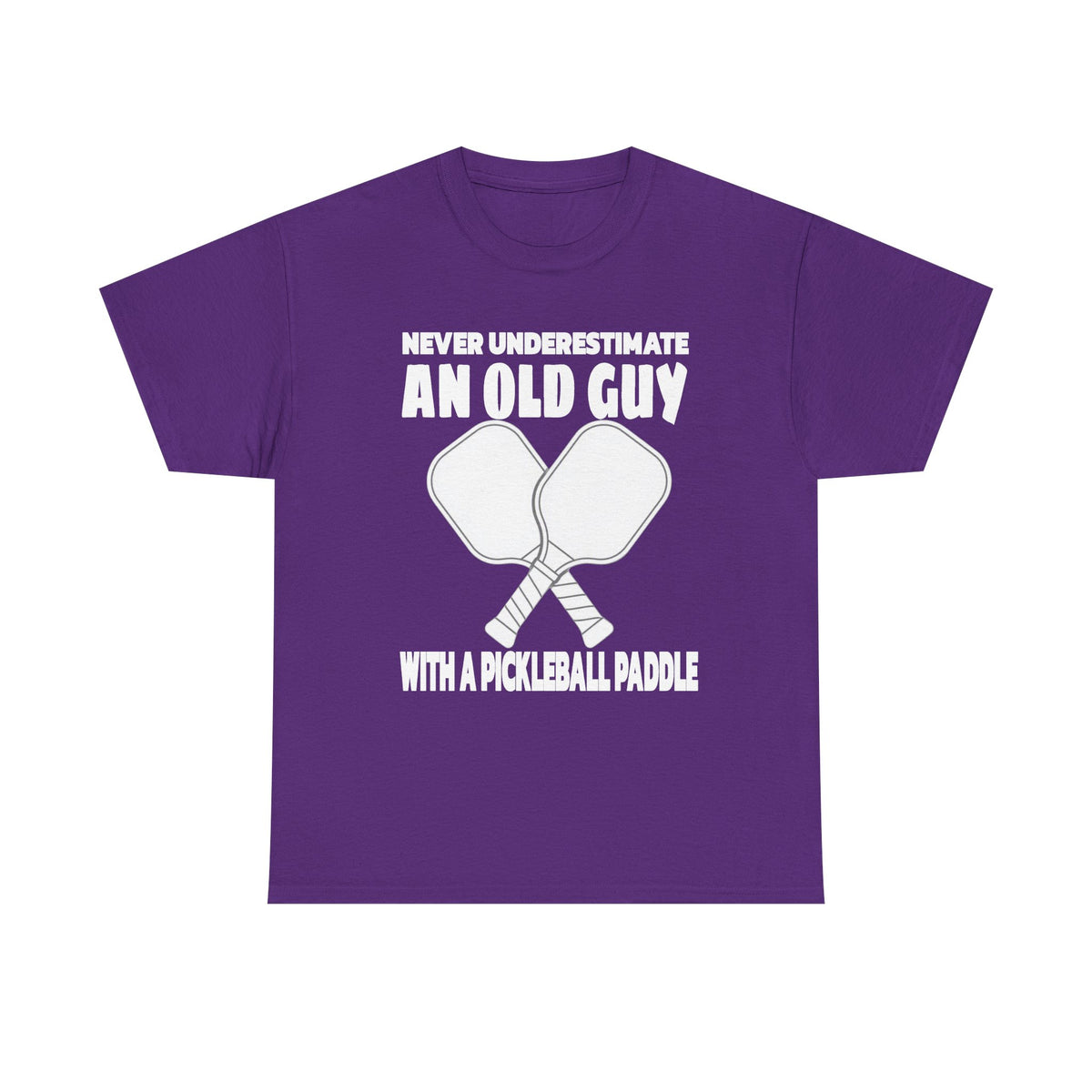 Pickleball Paddle T-Shirt — "Never Underestimate an Old Guy with a Pickleball Paddle"