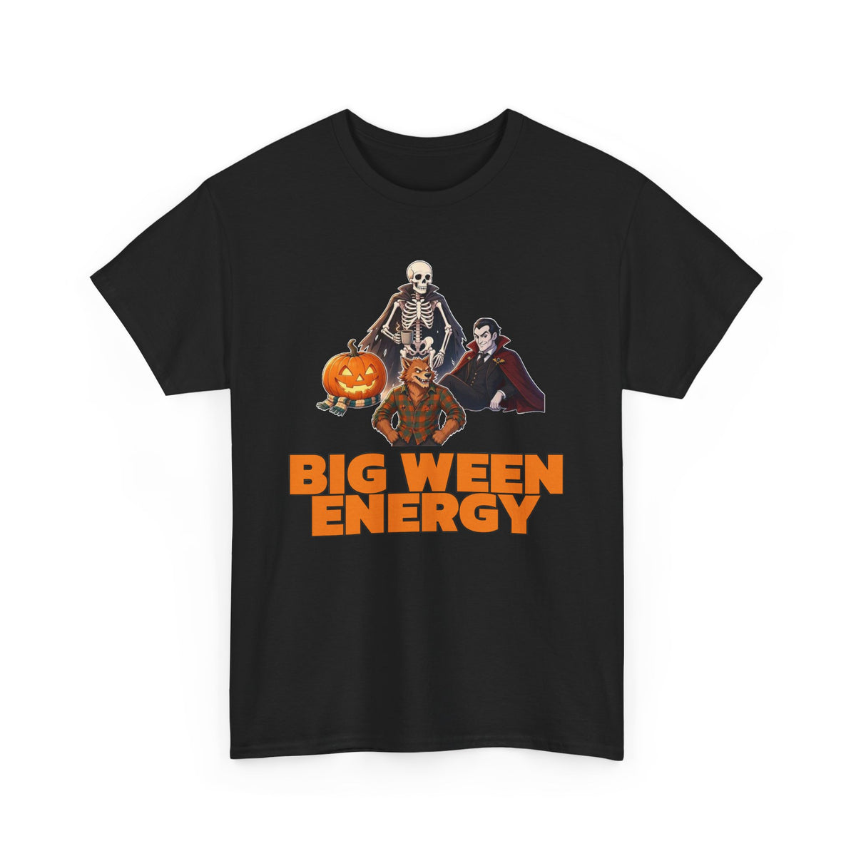 Big Ween Energy Halloween T‑Shirt — Skeleton, Pumpkin & Vampire Graphic Tee