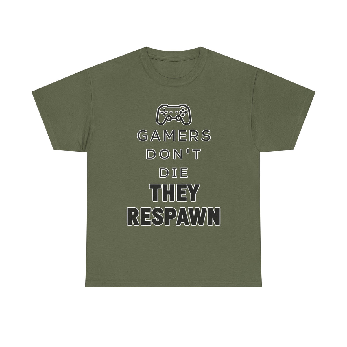 Gamers Don't Die They Respawn Tee — Funny Video Game Controller T‑Shirt