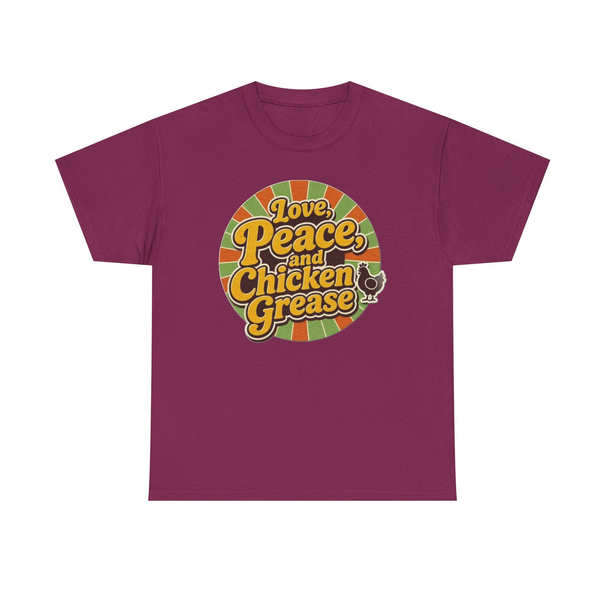 Love, Peace and Chicken Grease Retro T-Shirt