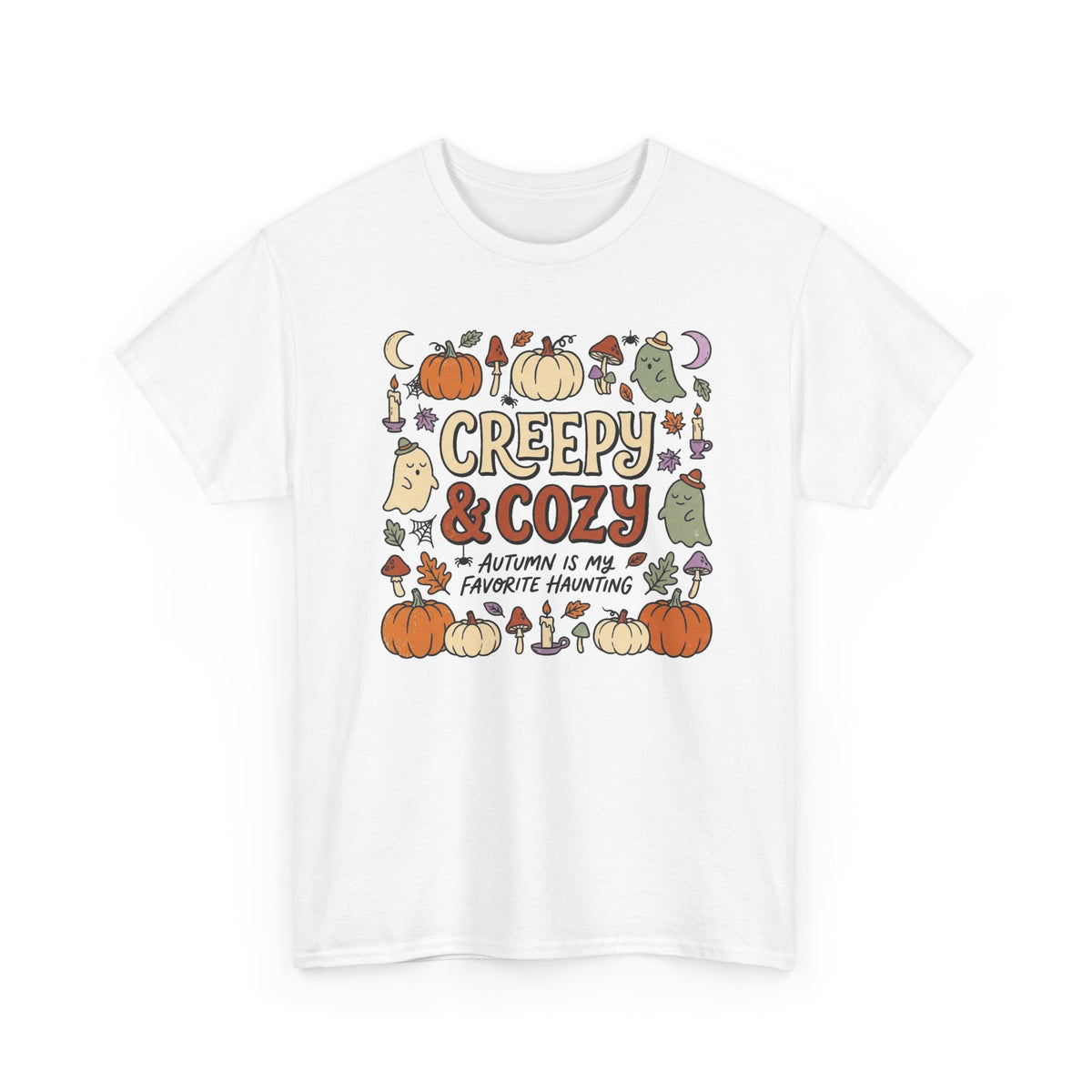 Creepy & Cozy Autumn Tee – Cute Halloween Pumpkin Ghost Fall Shirt