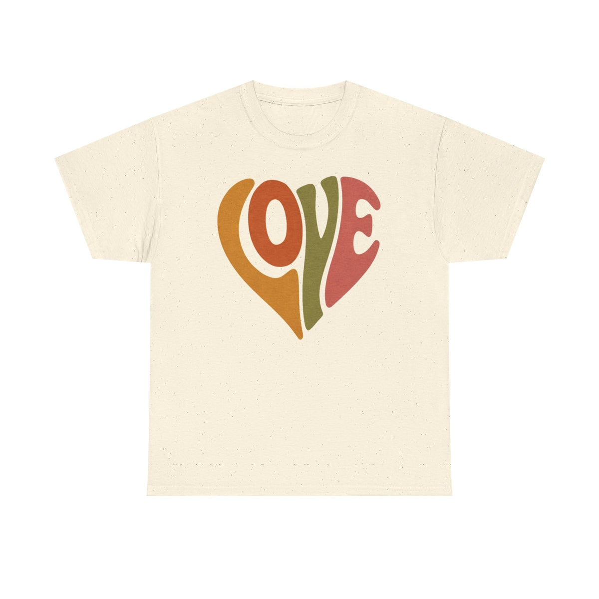 Retro Heart 'Love' T‑Shirt — 70s Vintage Vibe Graphic Tee