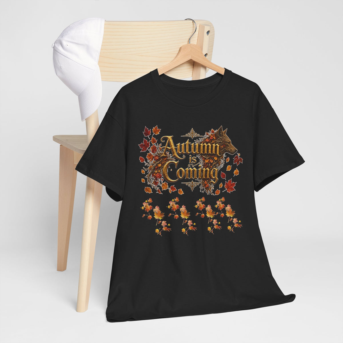 Autumn Is Coming Tee — Vintage Fall Leaves Shirt for Cozy Seasonal Style