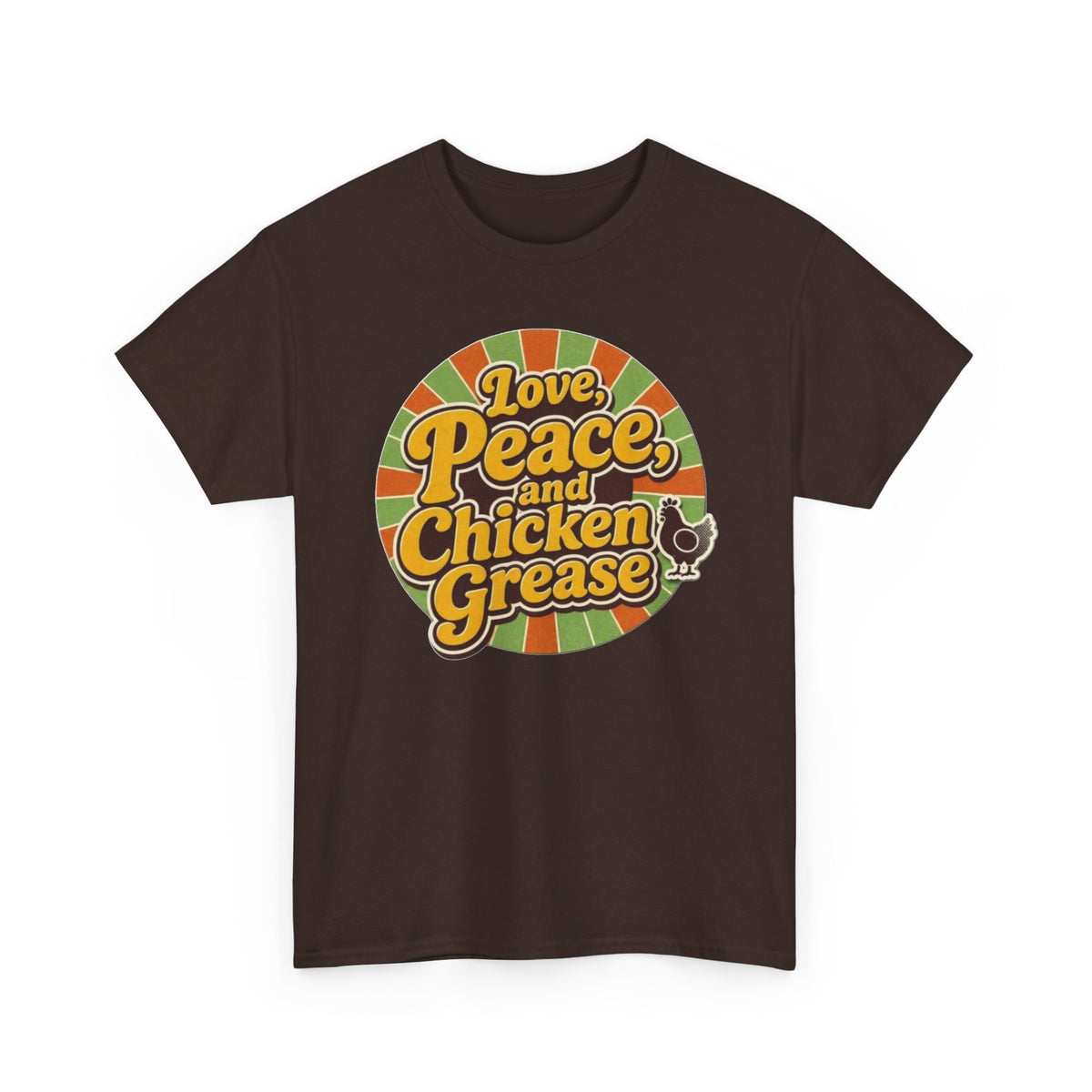 Love, Peace and Chicken Grease Retro T-Shirt