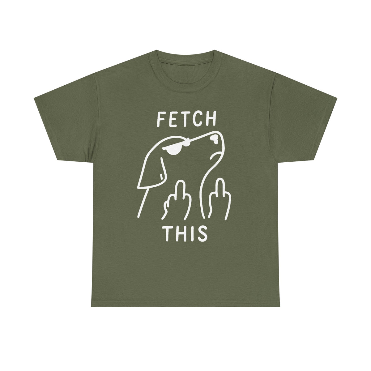 Fetch This T-Shirt - Funny Dog Graphic Tee with Middle Finger Design
