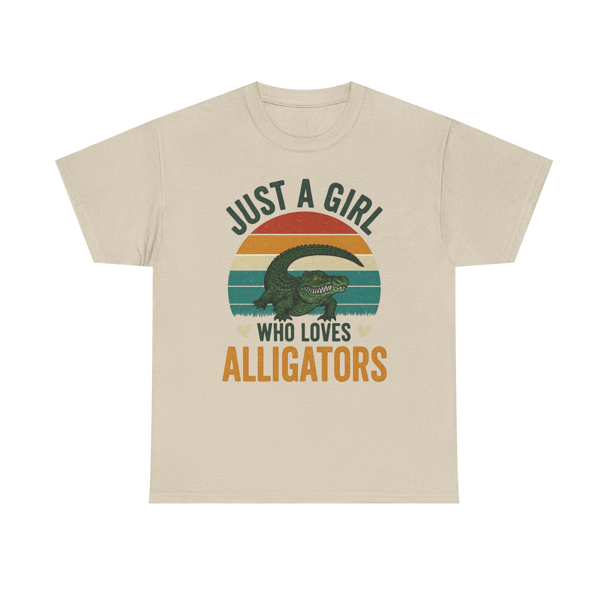 Just A Girl Who Loves Alligators Tee — Retro Sunset Alligator T-Shirt