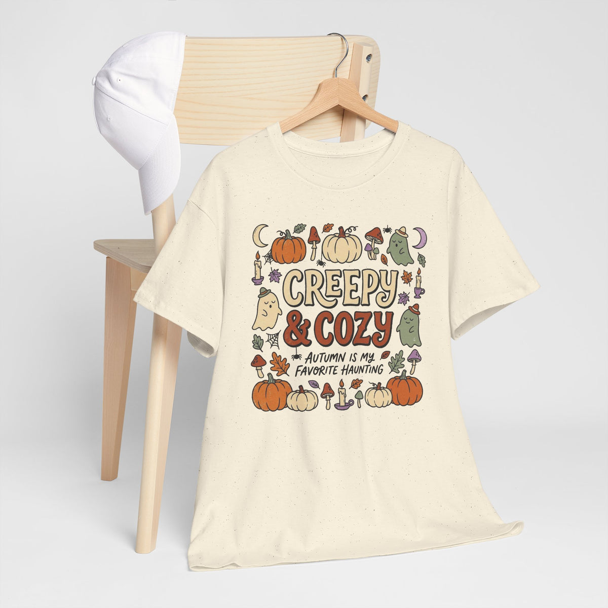 Creepy & Cozy Autumn Tee – Cute Halloween Pumpkin Ghost Fall Shirt