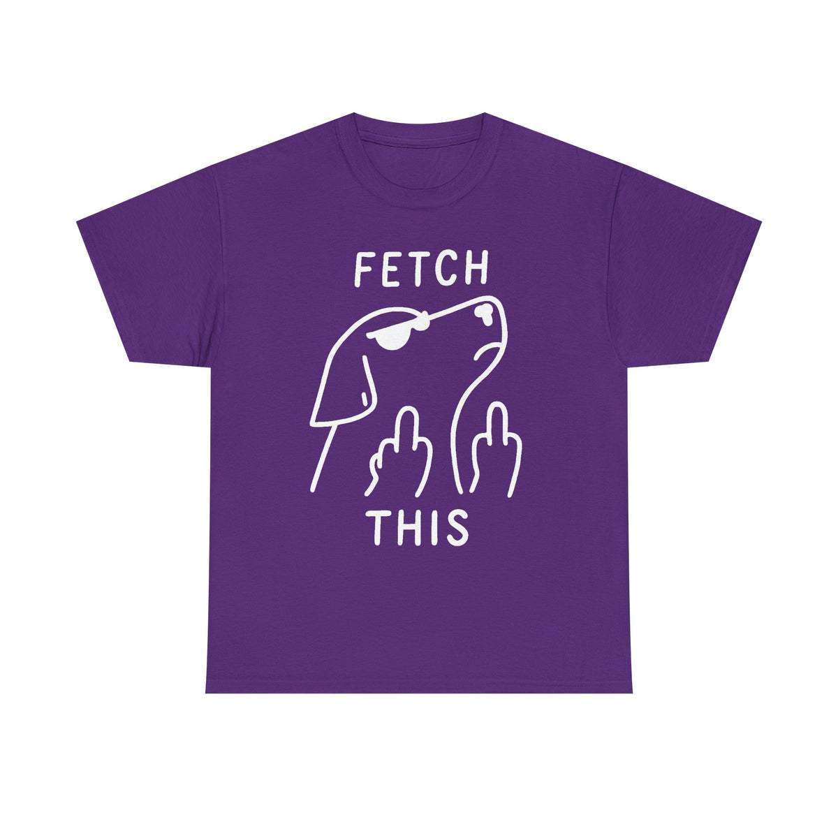 Fetch This T-Shirt - Funny Dog Graphic Tee with Middle Finger Design